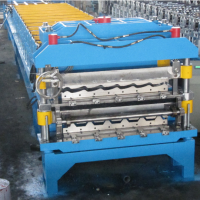 color steel metal aluminum glazed trapezoidal tile sheet roof wall panel roll forming machine